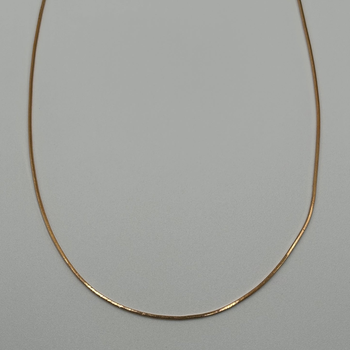 Sleek Serenity: The Smooth Golden Snake Chain Necklace