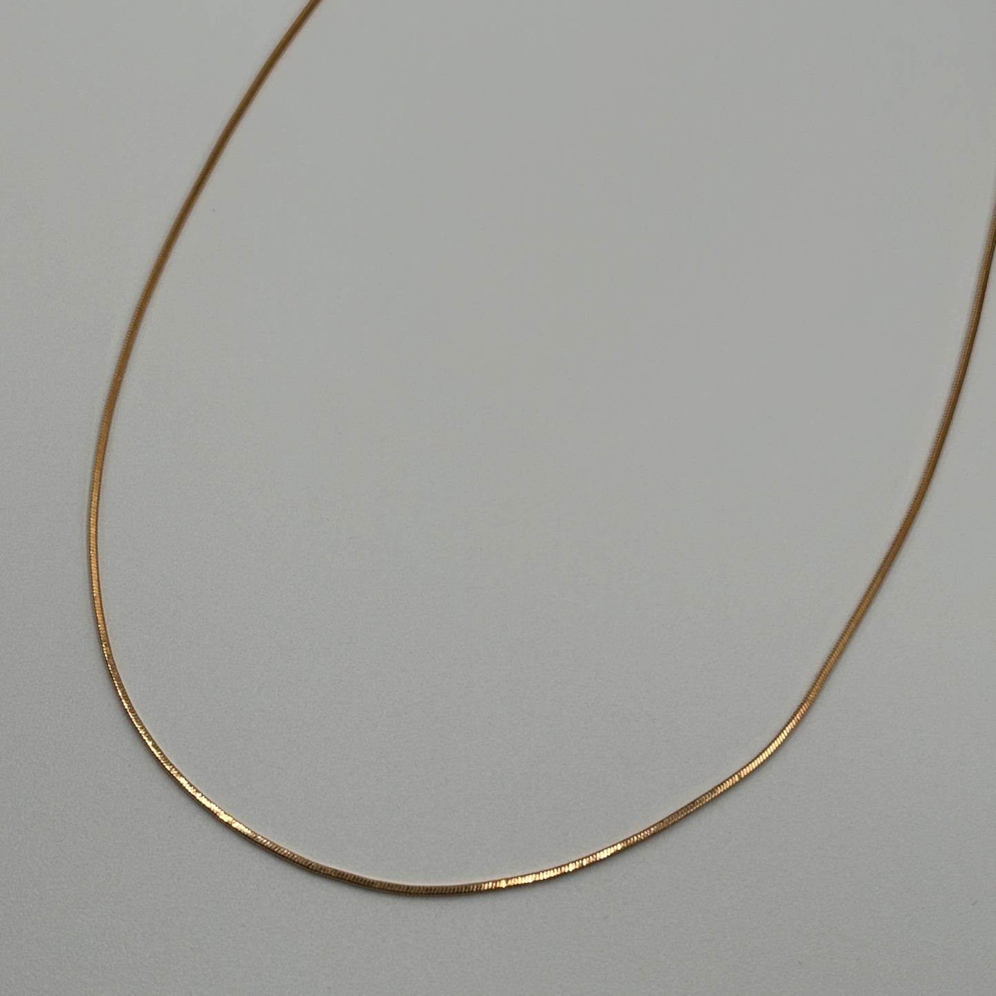 Sleek Serenity: The Smooth Golden Snake Chain Necklace