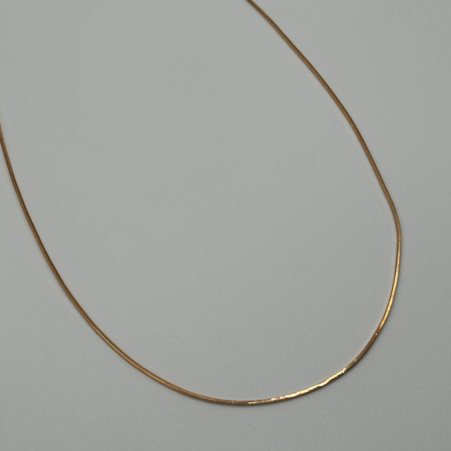 Sleek Serenity: The Smooth Golden Snake Chain Necklace